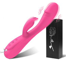 Load image into Gallery viewer, Rabbit Vibrator Sex Toy 3in1 Dildo for Women,7 * 7 Vibrators Modes CKSOHOT 8.4&#39;&#39; Liquid Silicone Sex Toy Dildos,IPX7 Fully Waterproof - Rose
